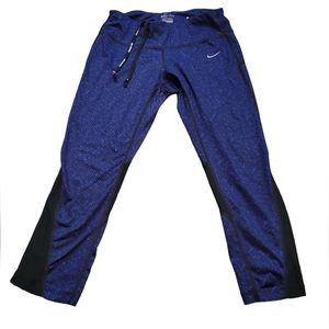 Nike dri fit women's running Capri mesh behind knee panel